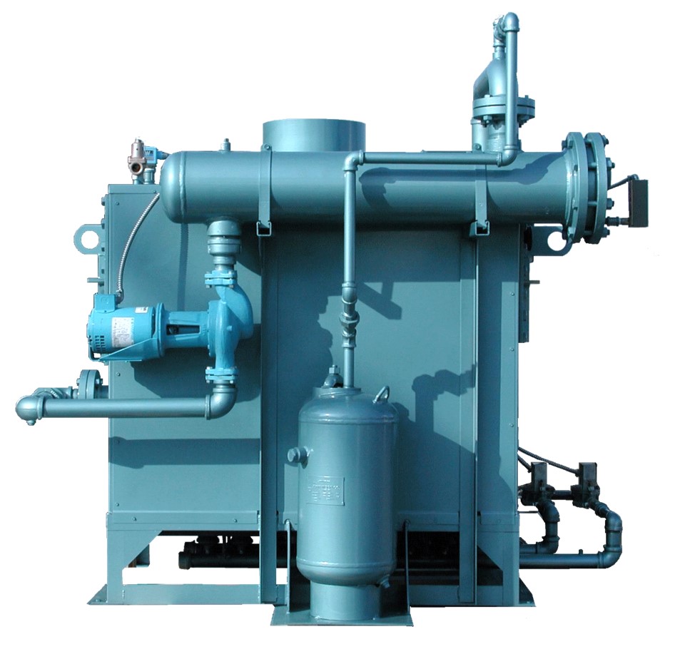agua de proceso a alta temperatura con intercambiador de calor de carcasa y tubos, bomba y controles