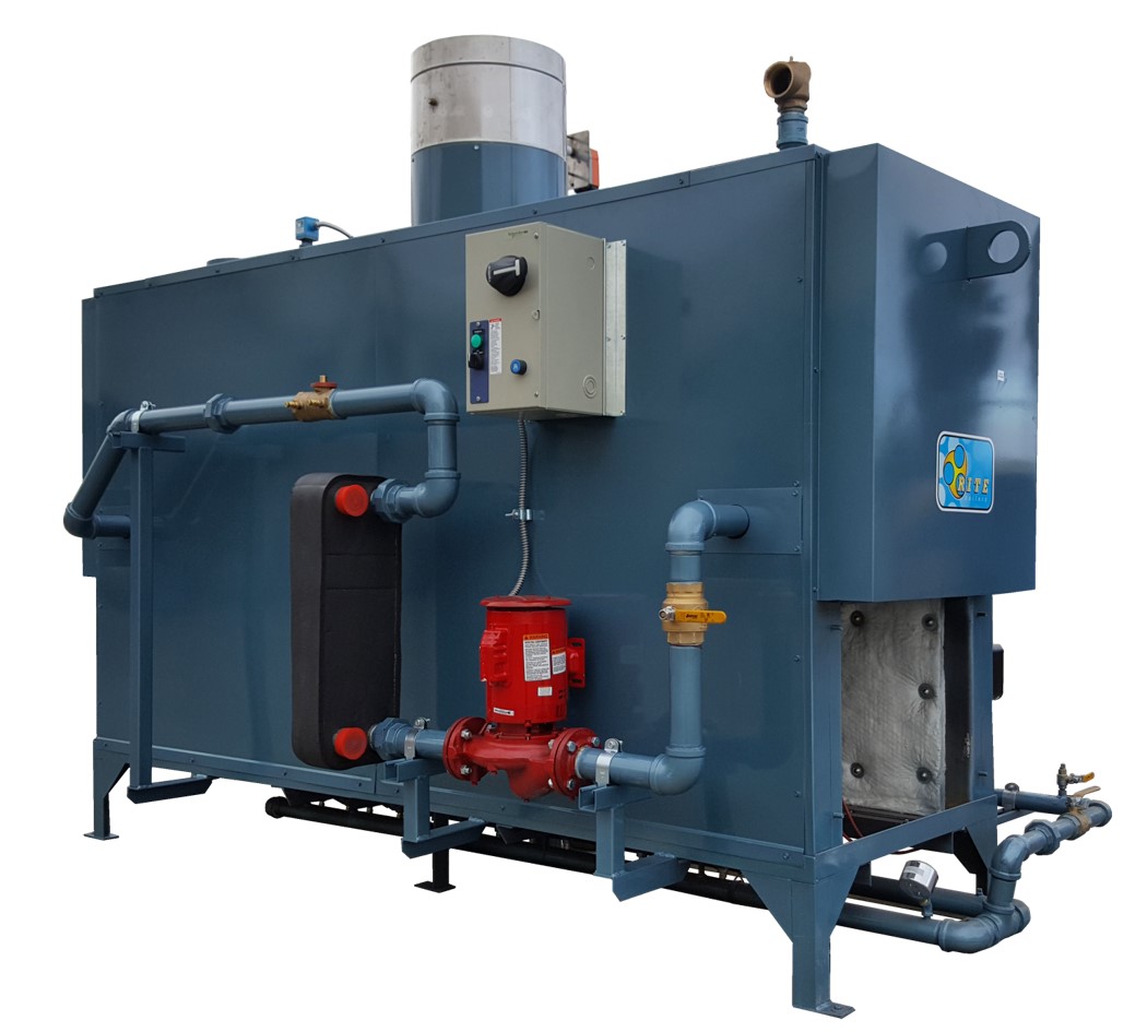 Water washdown system with brazed plate heat exchanger